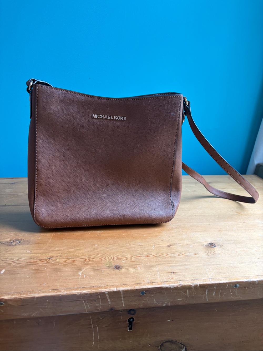 Michael Kors brown leather shoulder bag